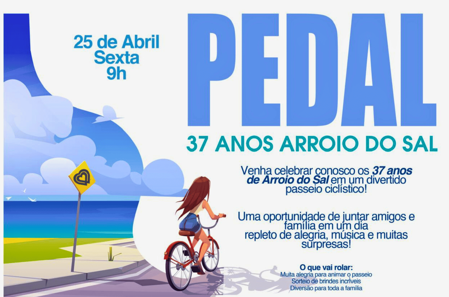Pedal da Emancipação: Prefeitura Municipal convida população para celebrar aniversário de Arroio do Sal