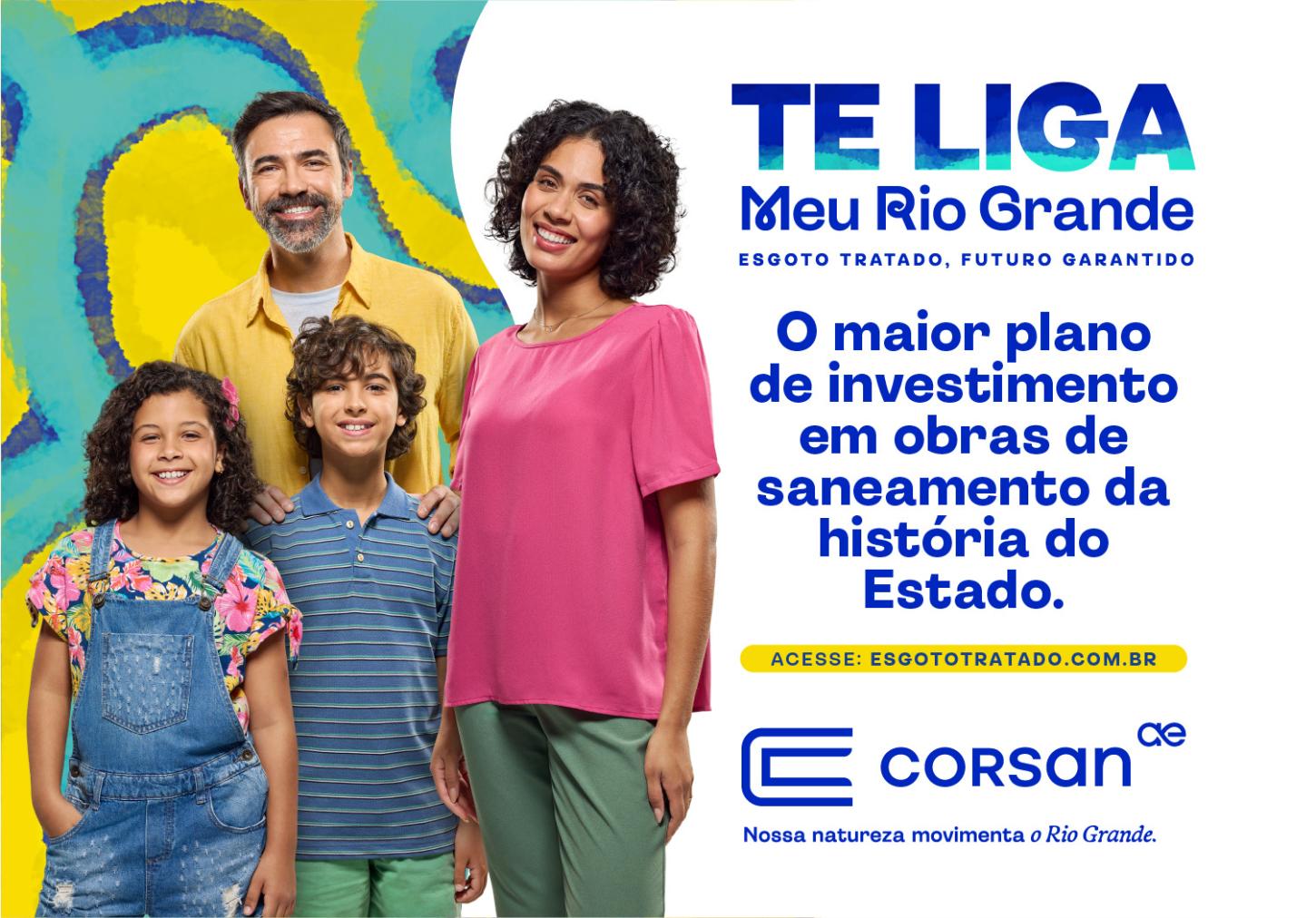 “Te Liga, Meu Rio Grande”: Corsan lança campanha de mobilização para implantação do sistema de coleta e tratamento de esgoto no RS
