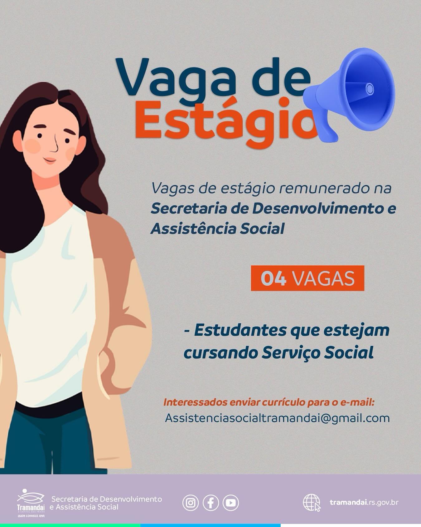 🎓 VAGAS DE ESTÁGIO REMUNERADO PARA A PREFEITURA DE TRAMANDAÍ – ASSISTÊNCIA SOCIAL