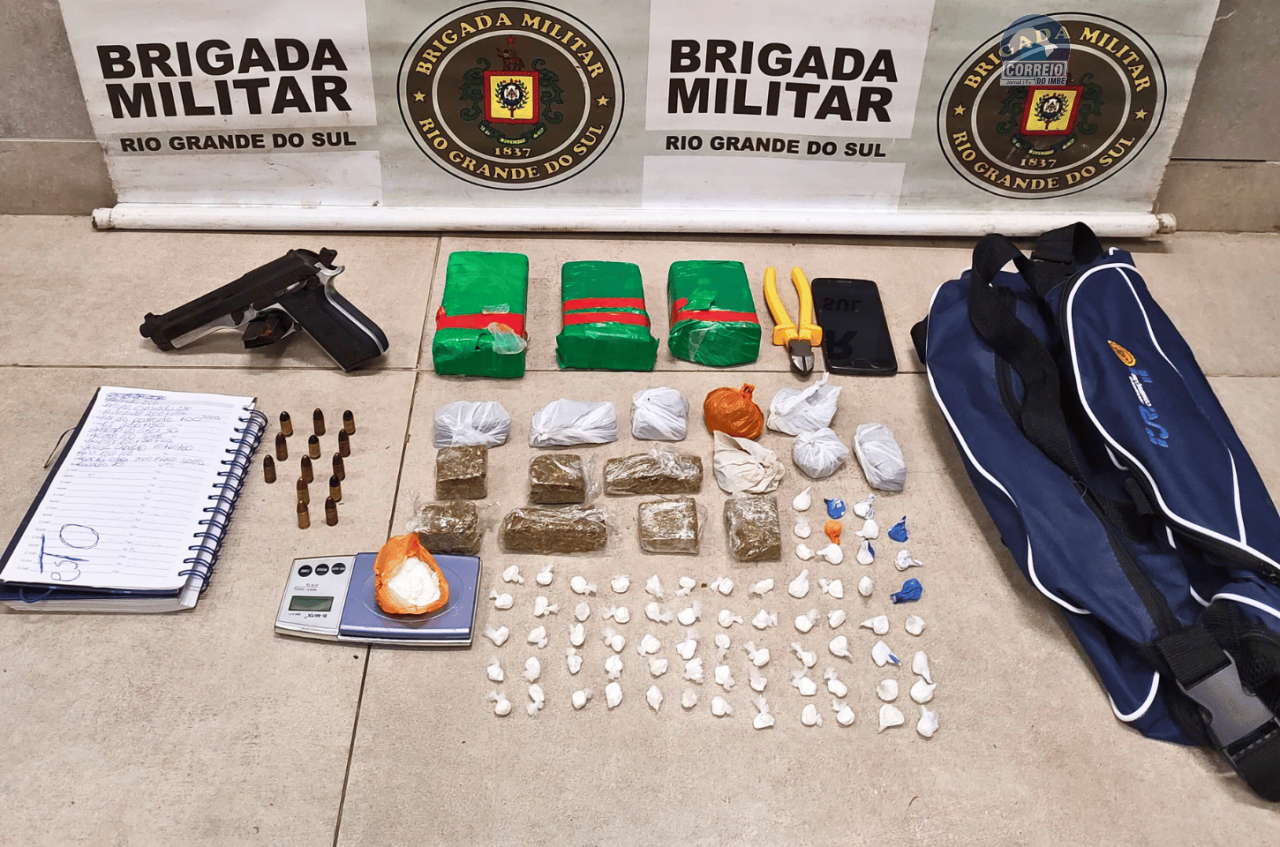 BM prende homem com arma e mais de um quilo de drogas em Capão da Canoa