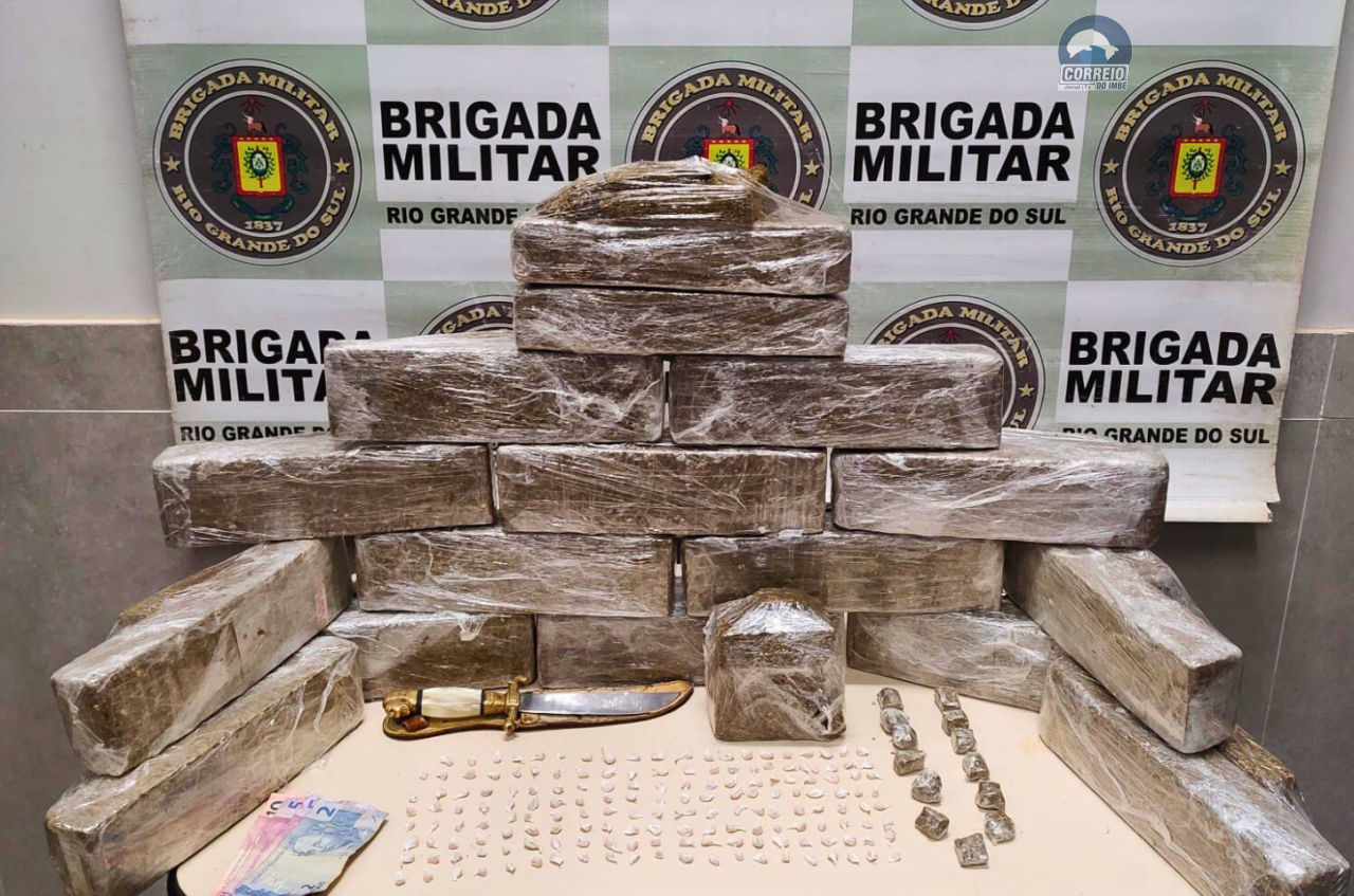 Brigada Militar prende homem com 16 quilos de maconha em Capão da Canoa