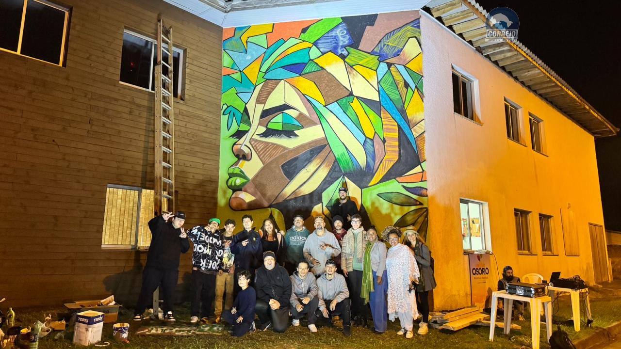 Centro Cultural José do Patrocínio recebe pintura em grafite na abertura da Semana do Hip-Hop de Osório