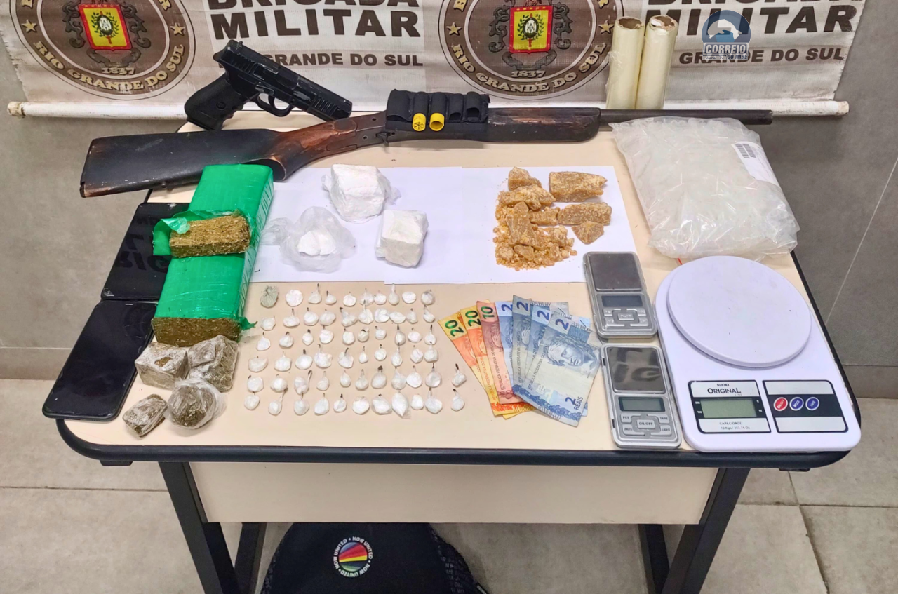 Dupla é presa com grande quantidade de drogas e armas em Capão da Canoa