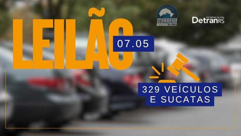 Leilão virtual do DetranRS oferta 329 veículos e sucatas