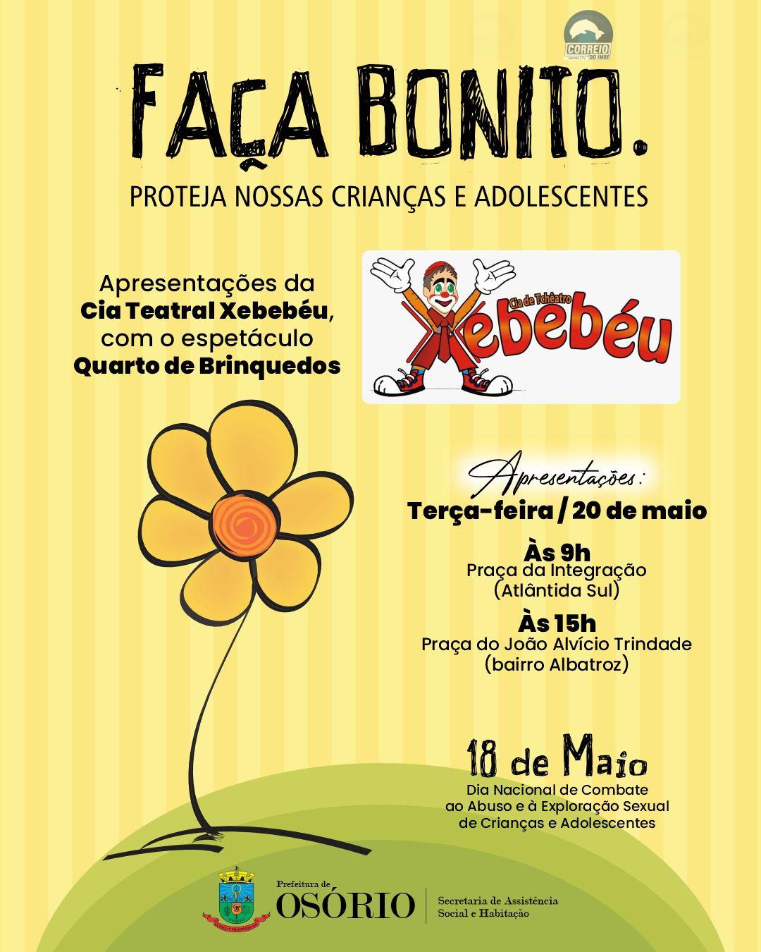REDE DE PROTEÇÃO ÀS CRIANÇAS E ADOLESCENTES EM OSÓRIO PROMOVE CONSCIENTIZAÇÃO COM PEÇA TEATRAL