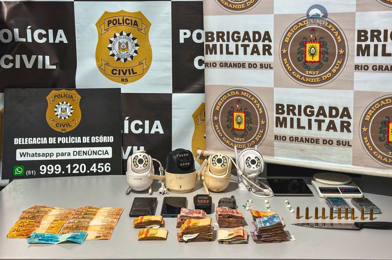 Ação conjunta entre BM e PC resulta em prisões e apreensões em Osório