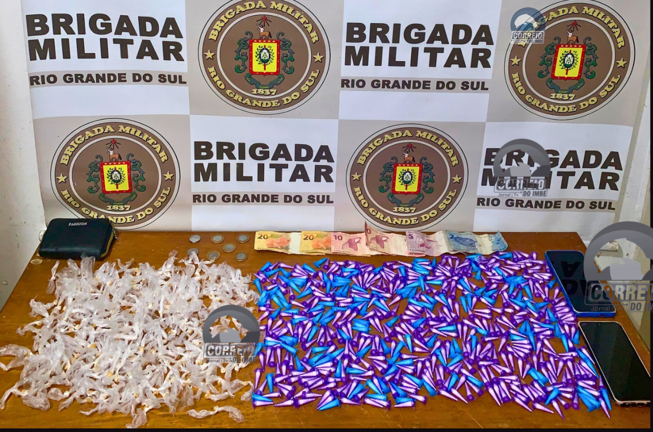 BM prende mulher e homem com grande quantidade de drogas em Cidreira