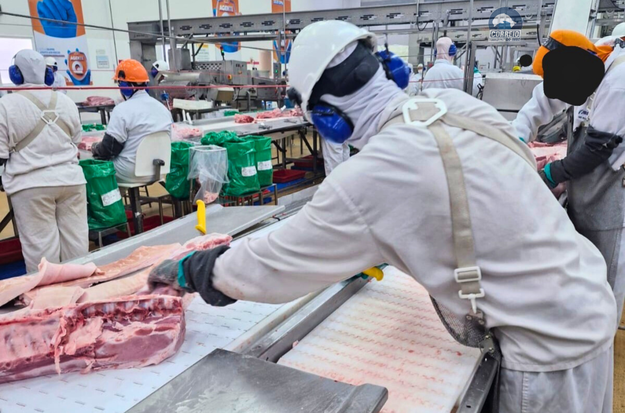 Inspeção da Força-Tarefa de Frigoríficos constatou ritmo elevado e sobrecarga biomecânica dos trabalhadores, além de risco iminente de vazamento de amônia