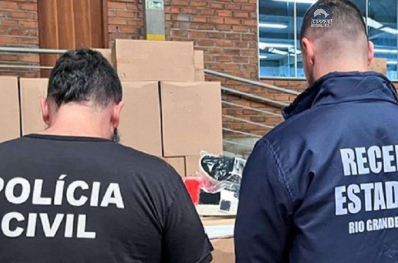 Operação conjunta da Receita Estadual e da Polícia Civil apreende mais de 30 mil pares de tênis falsificados