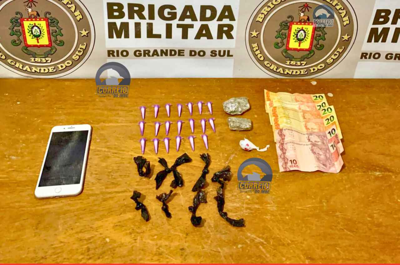 BM prende homem com Crack, Cocaína e Maconha em Cidreira