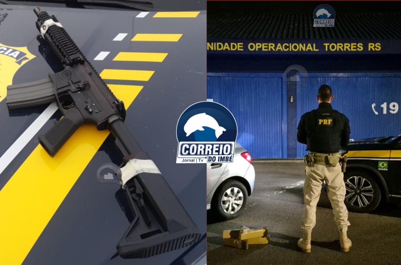 PRF prende dois homens com fuzil e dois homens com drogas na BR-101, no Litoral Norte do RS
