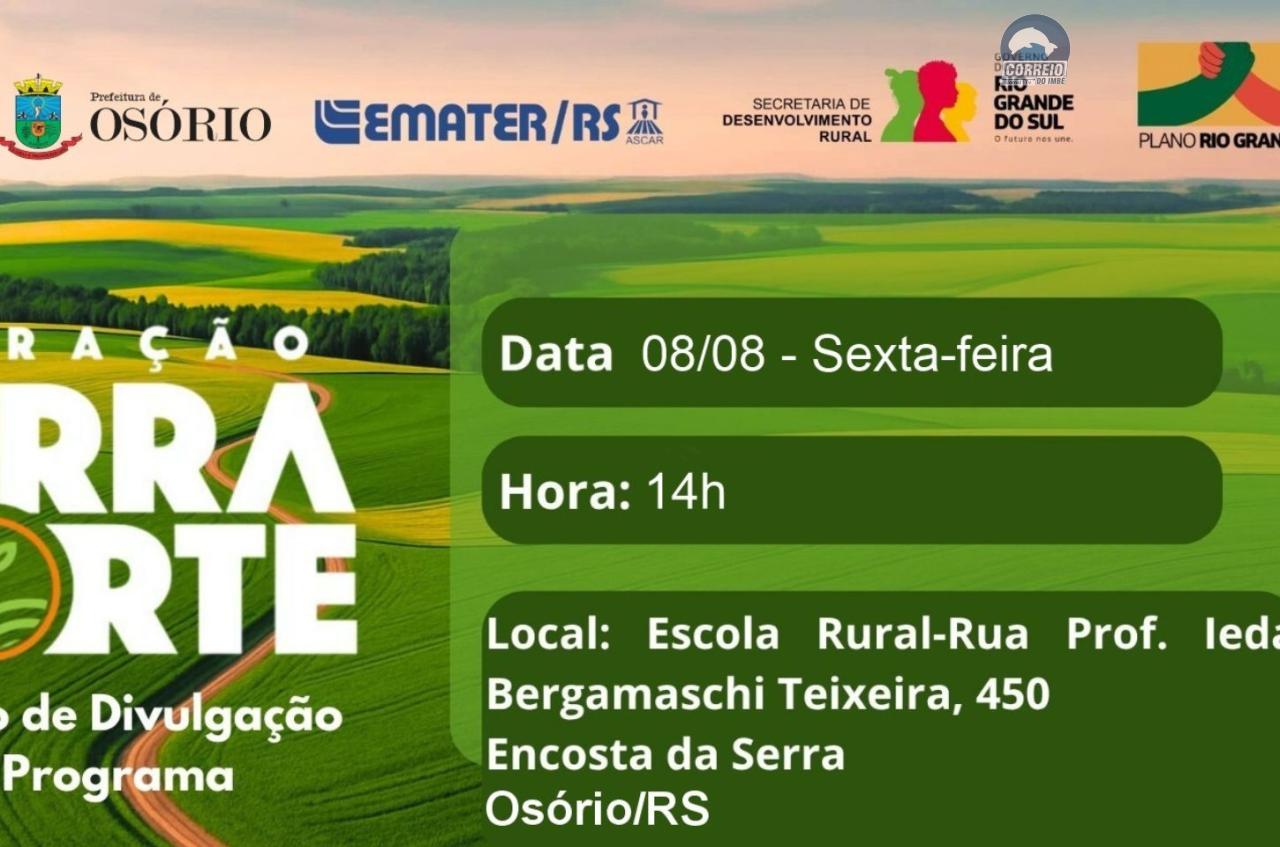 EMATER REALIZA EM OSÓRIO CAPACITAÇÃO DE PRODUTORES DA AGRICULTURA FAMILIAR SOBRE O PROGRAMA TERRA FORTE NESTA SEXTA-FEIRA