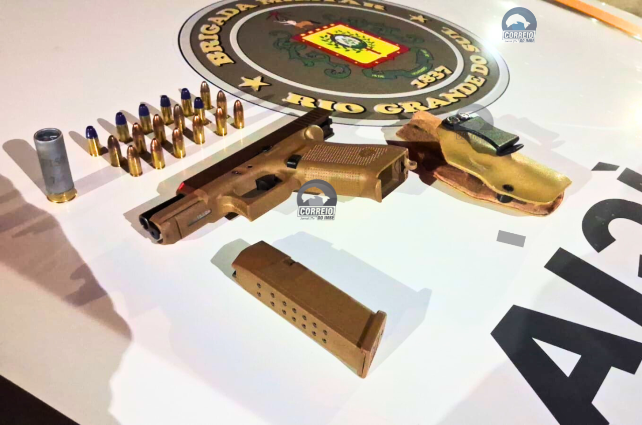 Homem é preso por porte ilegal de arma de fogo e ameaças em Imbé