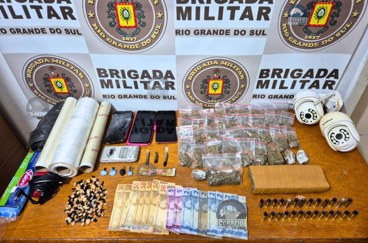 BM prende casal e menor com mais de 140 porções de drogas em Balneário Pinhal