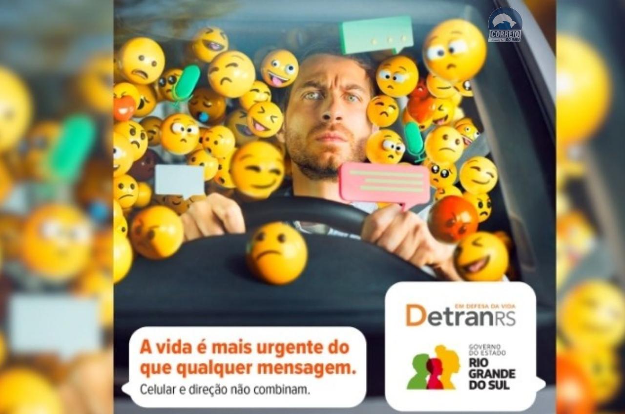 Campanha do DetranRS alerta para risco do manuseio do celular