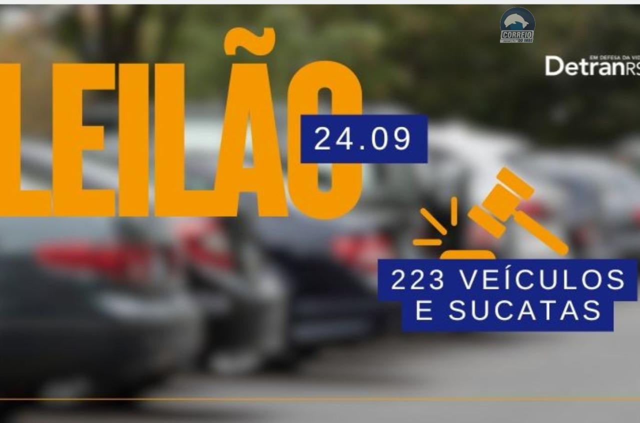 Leilão de veículos e sucatas do DetranRS oferta 223 itens