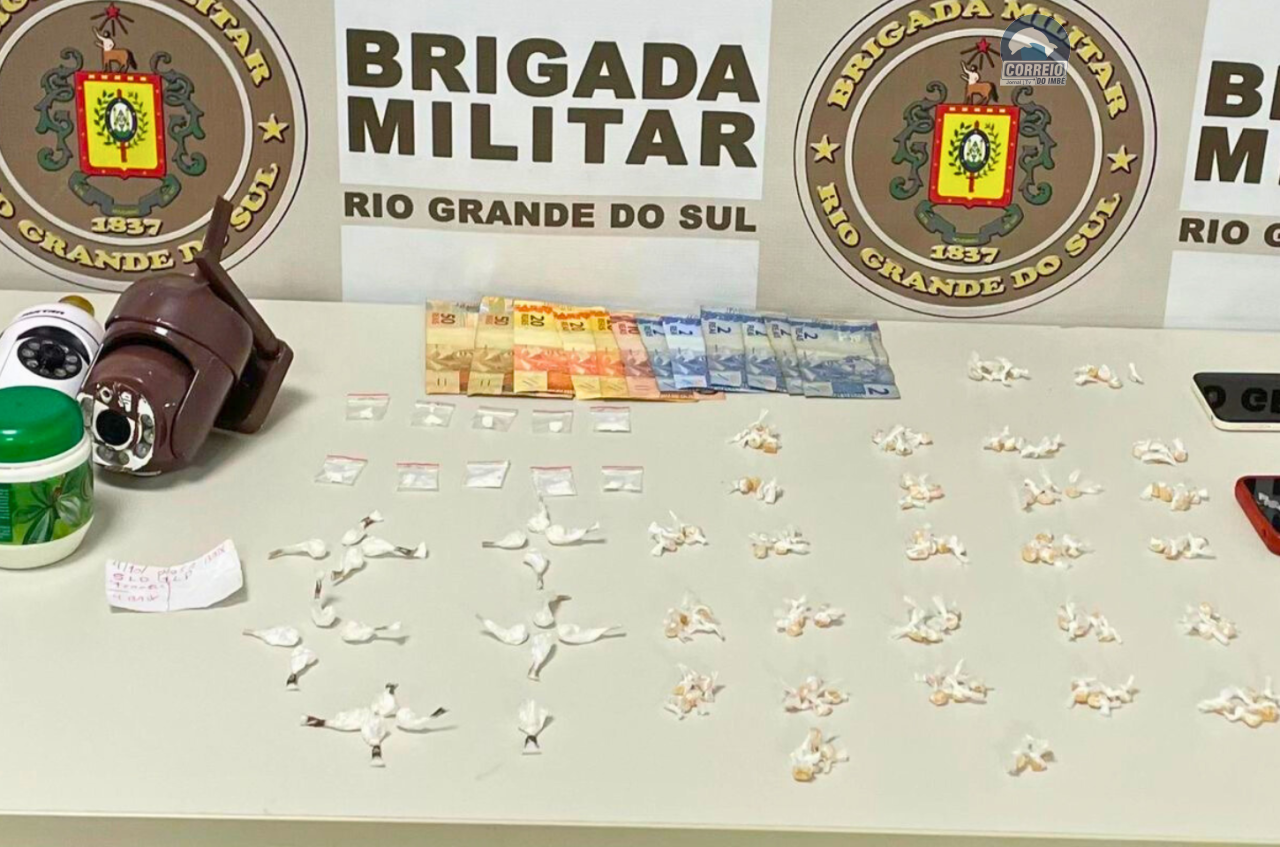Força Tática da Brigada Militar prende três pessoas por tráfico de drogas em Caraá