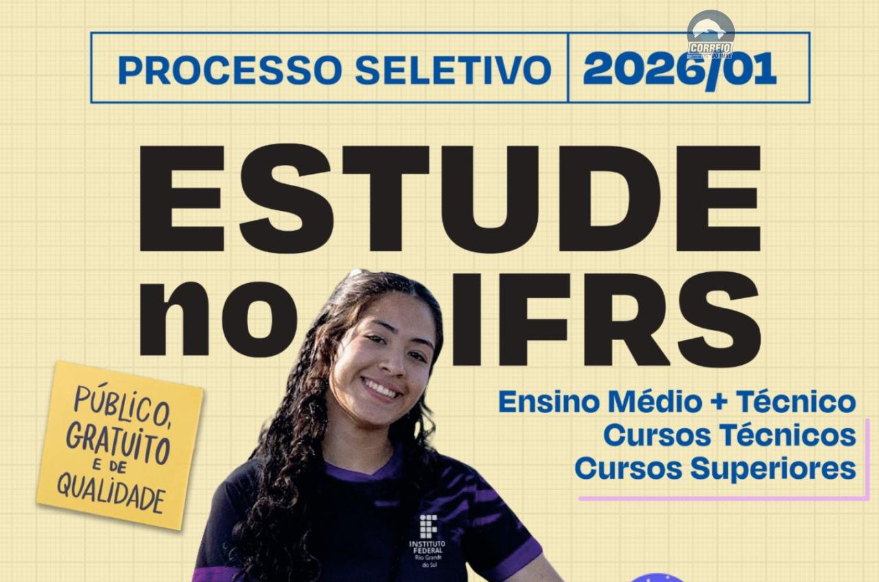 Inscrições para o Processo Seletivo 2026  do IFRS - Campus Osório vão até 12 de outubro
