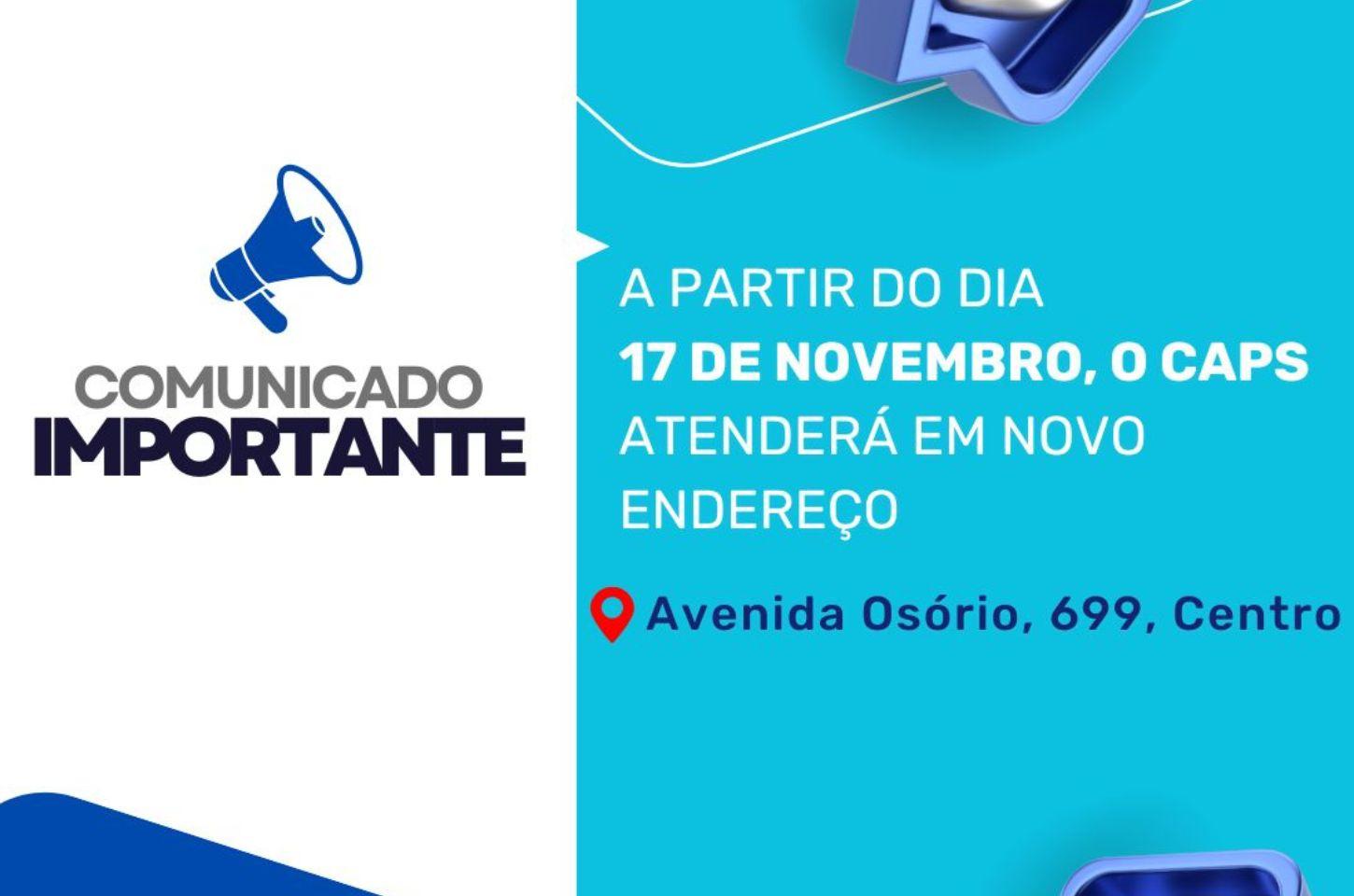 CAPS DE IMBÉ PASSA A ATENDER EM NOVO ENDEREÇO A PARTIR DE SEGUNDA