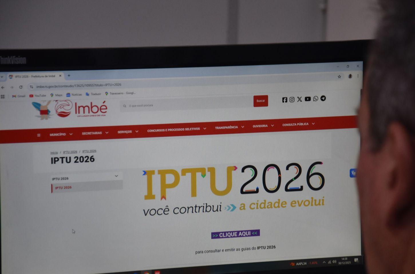 IMBÉ: IPTU 2026 PODE SER PAGO COM DESCONTO, PIX E PARCELAMENTO