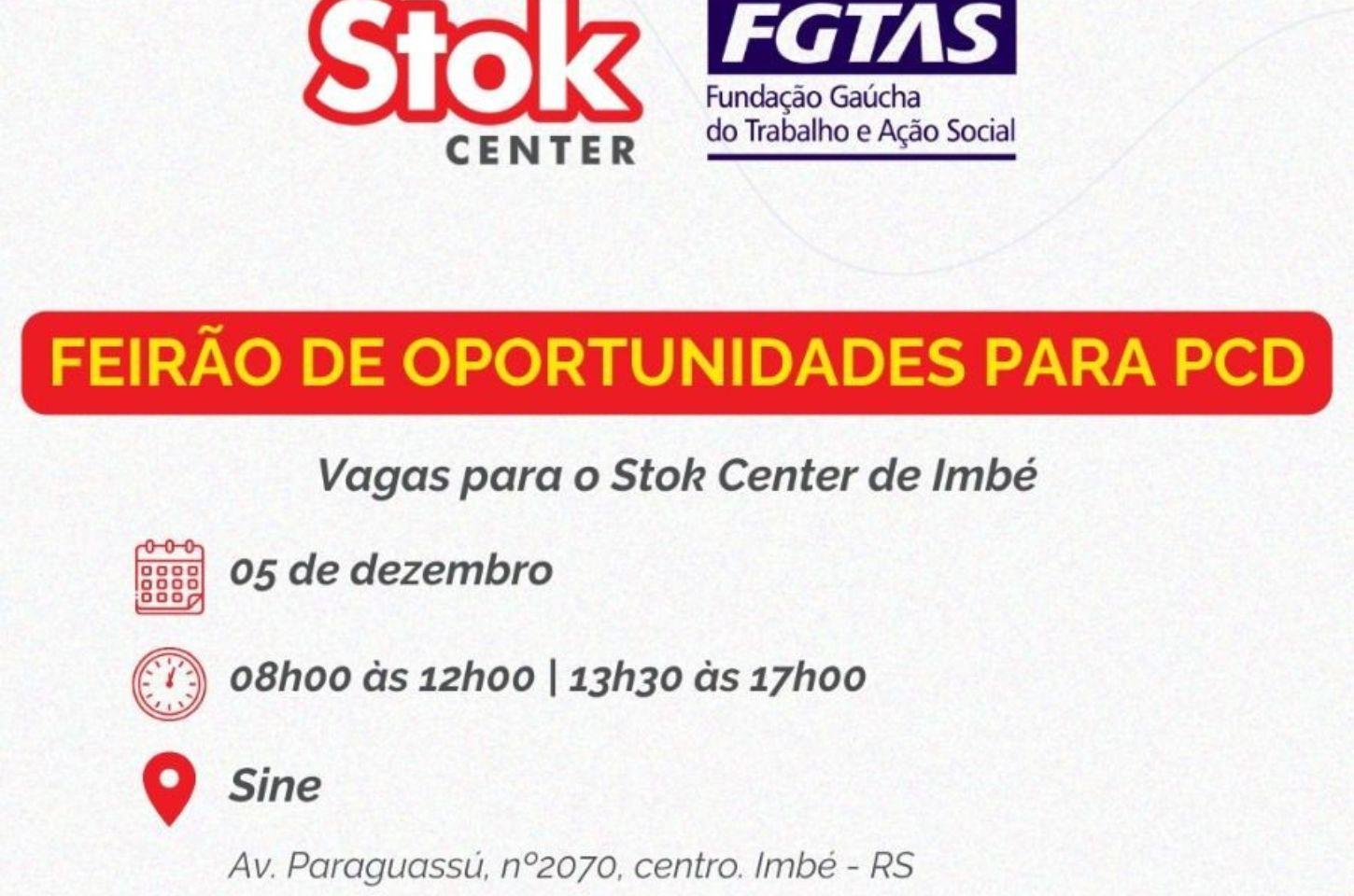 Stok Center promove feira de oportunidades para pessoas com deficiência em Imbé