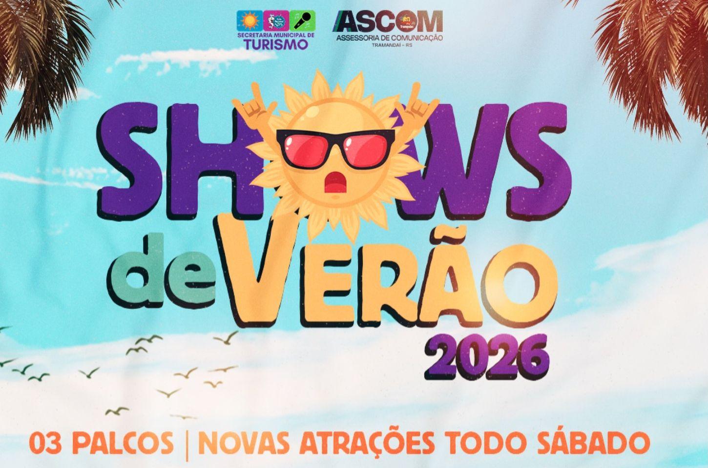 🎶☀️ Vem aí o Shows de Verão 2026 em Tramandaí! 🌊🎤