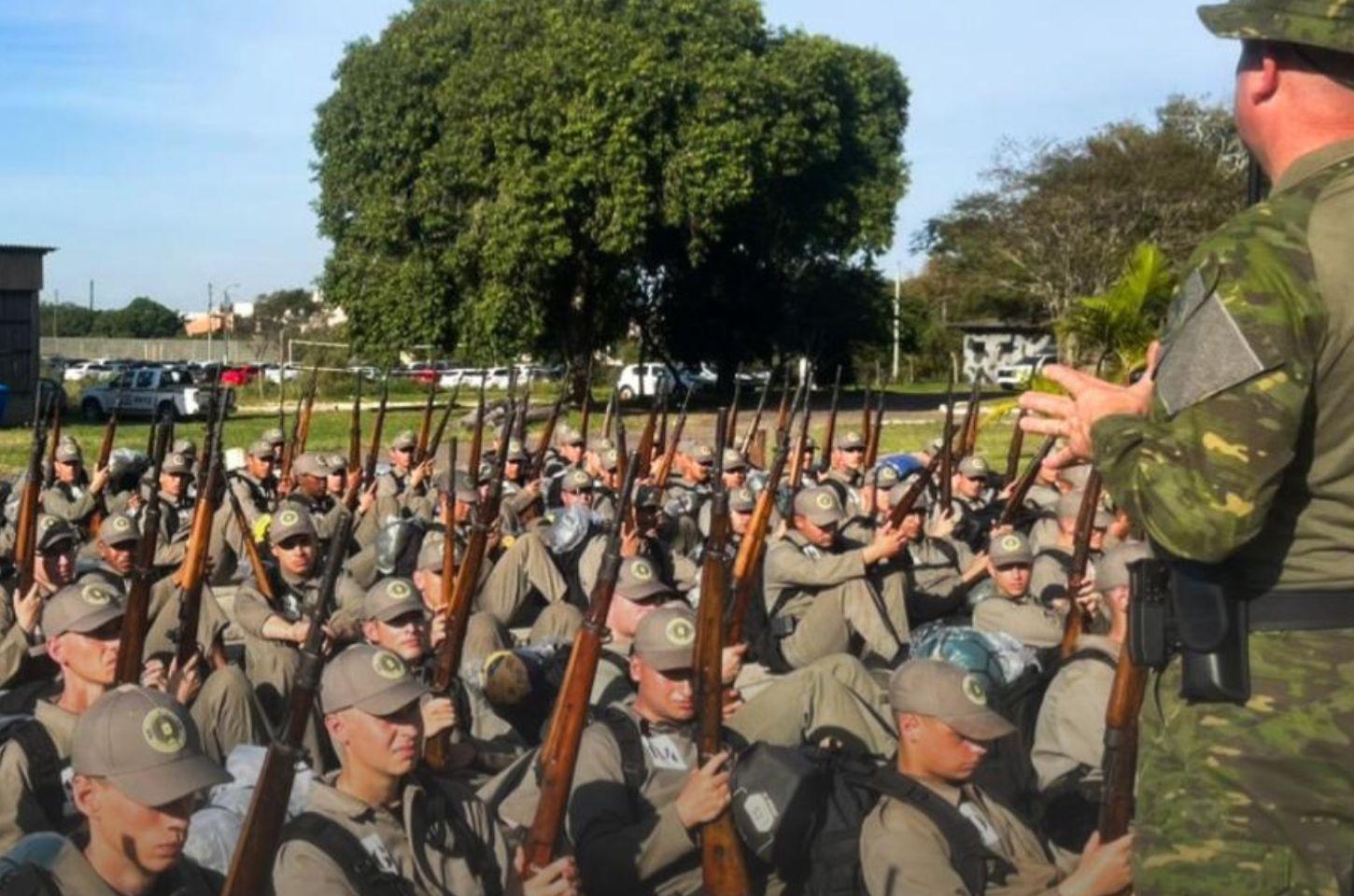 Brigada Militar apresenta o Comando de Polícia Ambiental durante a Semana Zero dos futuros soldados da instituição em Osório nesta quinta-feira (07/05)