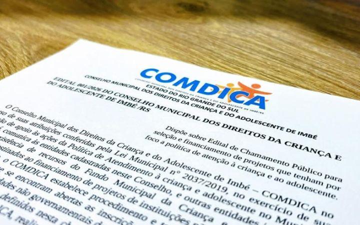 COMDICA abre edital para seleção de projetos voltados à infância e adolescência em Imbé