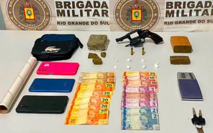 Casal é preso por tráfico de drogas e porte ilegal de arma em Osório