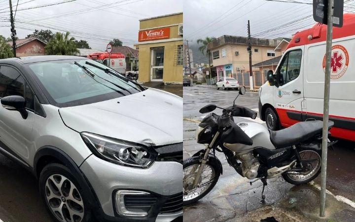 Motociclista fica ferido após colisão com carro no Centro de Osório
