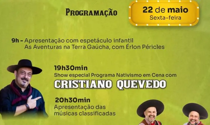 31ª Tafona da Canção Nativa vai contar com festival e shows renomados da cultura gaúcha em Osório