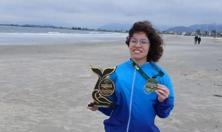 Atleta de Osório fica entre as melhores em travessia de 5 km em Santa Catarina