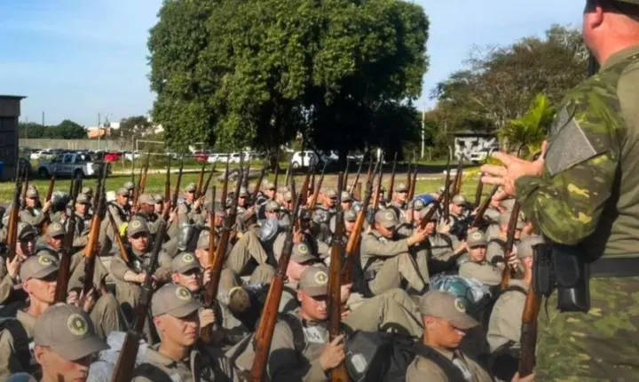 Brigada Militar apresenta o Comando de Polícia Ambiental durante a Semana Zero dos futuros soldados da instituição em Osório nesta quinta-feira (07/05)