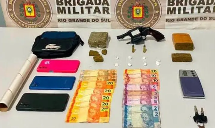 Casal é preso por tráfico de drogas e porte ilegal de arma em Osório