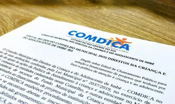 COMDICA abre edital para seleção de projetos voltados à infância e adolescência em Imbé
