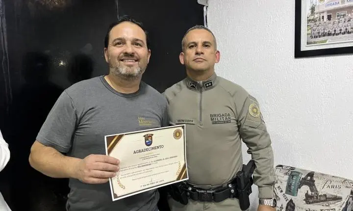 Empresários e autoridades são homenageados pela Brigada Militar em cerimônia realizada em Imbé