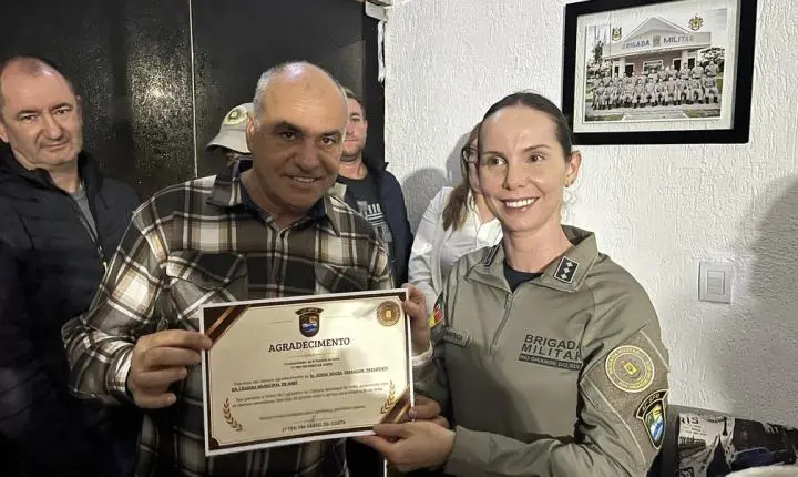 Empresários e autoridades são homenageados pela Brigada Militar em cerimônia realizada em Imbé