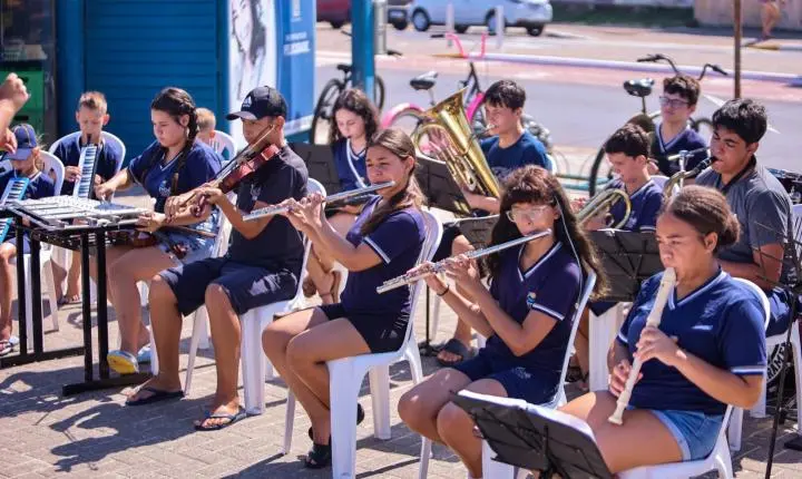 Escola de Música Guaracyra Ramos Kramer de Imbé realizou primeiro ensaio aberto de verão