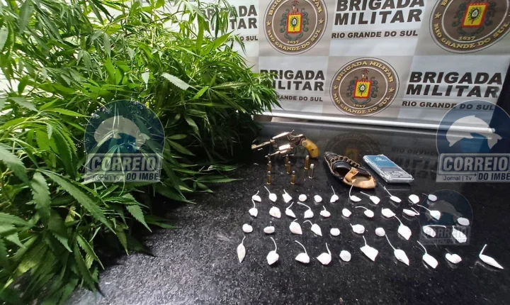 🚨 Força Tática prende suspeito com arma, cocaína e planta de cannabis em Tramandaí