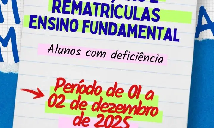 Imbé divulga calendário de matrículas, rematrículas e transferências para o ano letivo de 2026