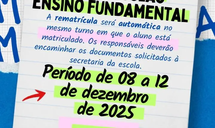 Imbé divulga calendário de matrículas, rematrículas e transferências para o ano letivo de 2026