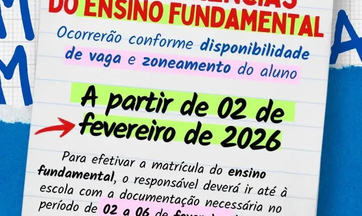 Imbé divulga calendário de matrículas, rematrículas e transferências para o ano letivo de 2026