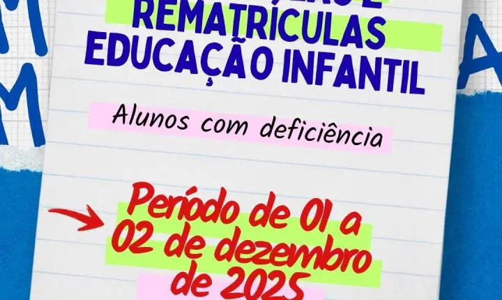 Imbé divulga calendário de matrículas, rematrículas e transferências para o ano letivo de 2026