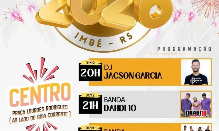 IMBÉ DIVULGA PROGRAMAÇÃO DE RÉVEILLON COM SHOWS NO CENTRO E EM MARILUZ