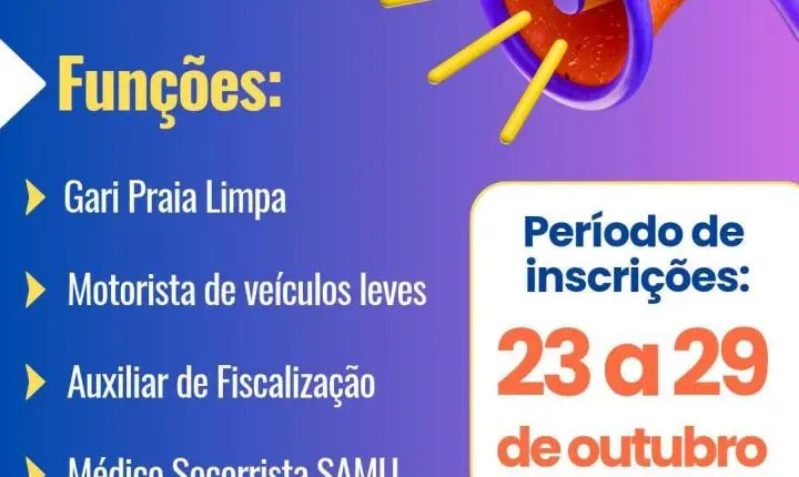 Inscrições para processo seletivo da Prefeitura de Imbé seguem até quinta-feira