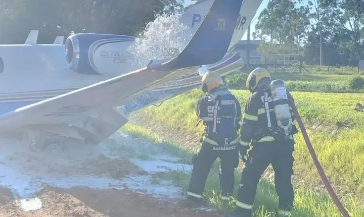 JATO SAI DA PISTA DURANTE POUSO EM AEROCLUBE