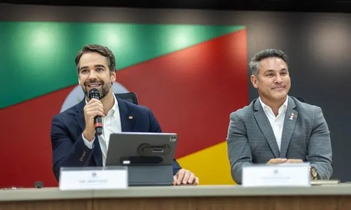 Leite e Zucco avançam na transição de governo com apresentação sobre o Plano Rio Grande e a Defesa Civil