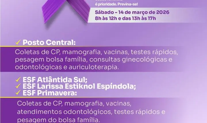 Março Lilás: Postos de Saúde de Osório vão estar abertos no próximo sábado para atendimento especial às mulheres