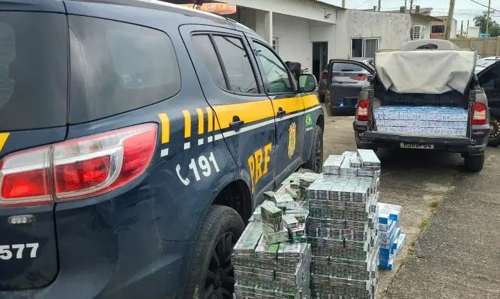 PRF apreende carga de cigarros contrabandeados e prende homem na BR-116