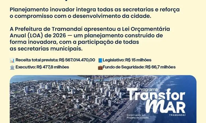 💰📊 Tramandaí Apresenta Loa 2026 Com Previsão De R$ 567 Milhões Em Receitas!